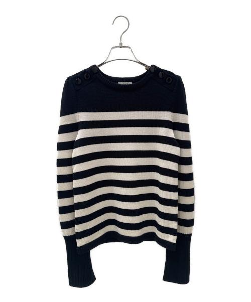 OBLI（オブリ）OBLI (オブリ) ボーダーニット ブラック サイズ:freeの古着・服飾アイテム