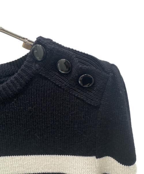 OBLI（オブリ）OBLI (オブリ) ボーダーニット ブラック サイズ:freeの古着・服飾アイテム