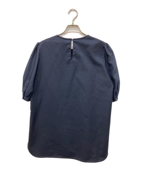 M・Fil（エムフィル）M・Fil (エムフィル) 半袖パフスリーブブラウス ネイビー サイズ:40の古着・服飾アイテム