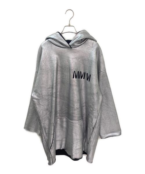 MM6 Maison Margiela（エムエムシックスメゾンマルジェラ）MM6 Maison Margiela (エムエムシックスメゾンマルジェラ) メタリックフーディ シルバー サイズ:Sの古着・服飾アイテム