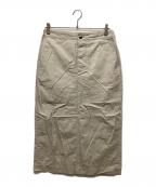 MARGARET HOWELLマーガレットハウエル）の古着「COTTON POPLINスカート」｜ベージュ