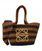 LOEWEロエベ）の古着「スモールバスケットバッグ」｜ブラウン×ブラック