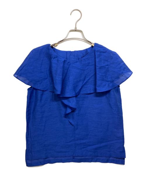 UNTITLED（アンタイトル）UNTITLED (アンタイトル) ラッフルシアーブラウス ブルー サイズ:2の古着・服飾アイテム