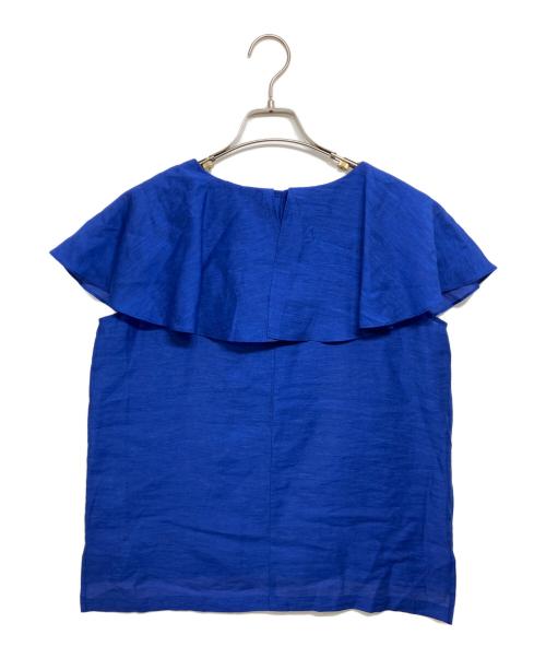 UNTITLED（アンタイトル）UNTITLED (アンタイトル) ラッフルシアーブラウス ブルー サイズ:2の古着・服飾アイテム