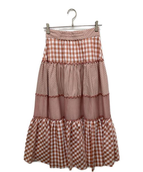 STRAWBERRY FIELDS（ストロベリーフィールズ）STRAWBERRY FIELDS (ストロベリーフィールズ) ティアードロングスカート ピンク サイズ:２ 未使用品の古着・服飾アイテム