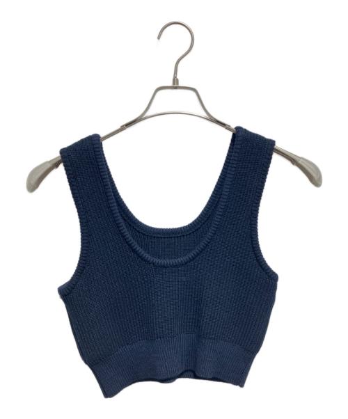 CLANE（クラネ）CLANE (クラネ) BUSTIER SET KNIT CARDIGAN ネイビー サイズ:1の古着・服飾アイテム