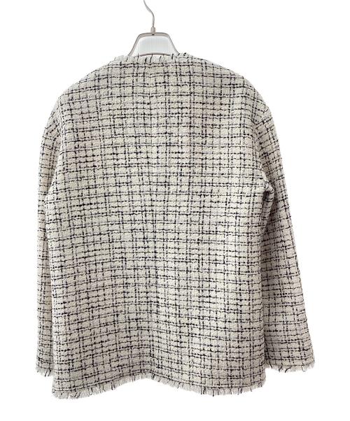 theory luxe（セオリーリュクス）theory luxe (セオリーリュクス) ノーカラーツイードジャケット アイボリー サイズ:38の古着・服飾アイテム