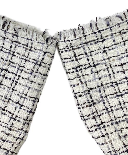 theory luxe（セオリーリュクス）theory luxe (セオリーリュクス) ノーカラーツイードジャケット アイボリー サイズ:38の古着・服飾アイテム