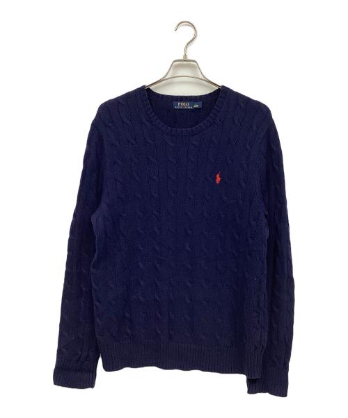 POLO RALPH LAUREN（ポロ・ラルフローレン）POLO RALPH LAUREN (ポロ・ラルフローレン) ケーブルニット ネイビー サイズ:Lの古着・服飾アイテム