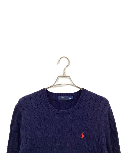 POLO RALPH LAUREN（ポロ・ラルフローレン）POLO RALPH LAUREN (ポロ・ラルフローレン) ケーブルニット ネイビー サイズ:Lの古着・服飾アイテム