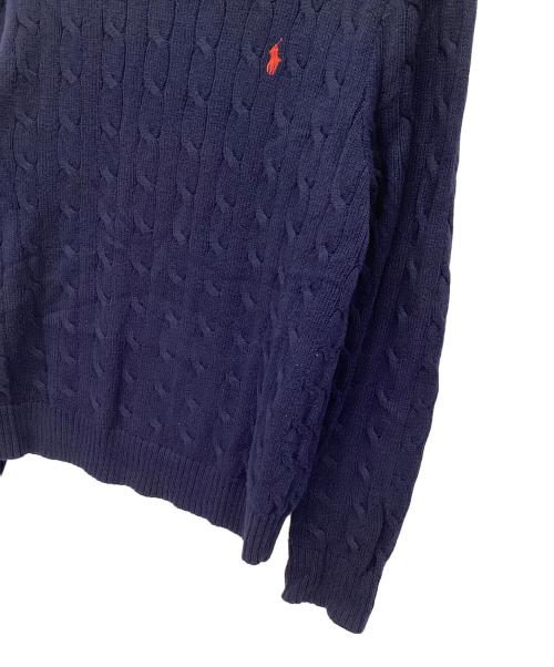 POLO RALPH LAUREN（ポロ・ラルフローレン）POLO RALPH LAUREN (ポロ・ラルフローレン) ケーブルニット ネイビー サイズ:Lの古着・服飾アイテム