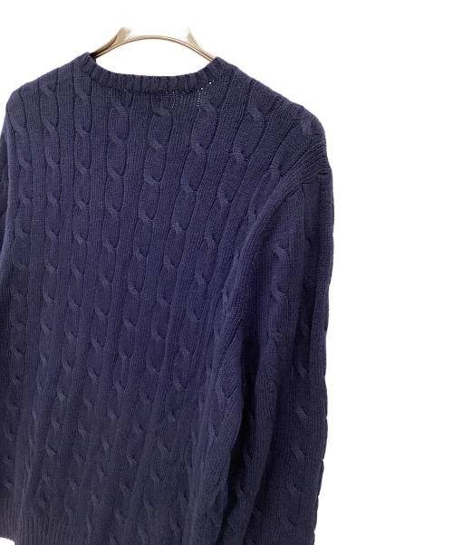POLO RALPH LAUREN（ポロ・ラルフローレン）POLO RALPH LAUREN (ポロ・ラルフローレン) ケーブルニット ネイビー サイズ:Lの古着・服飾アイテム