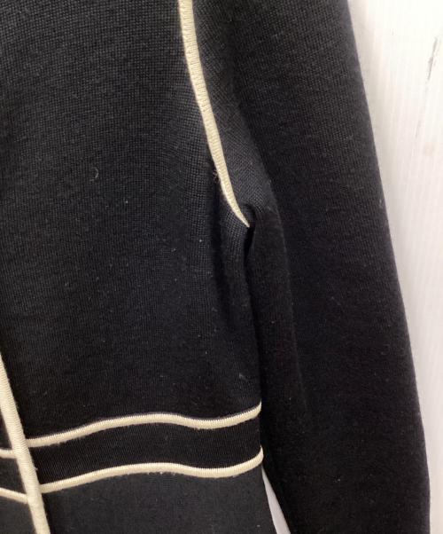 EPOCA（エポカ）EPOCA (エポカ) パイピングニットコート ブラック×ホワイト サイズ:40の古着・服飾アイテム