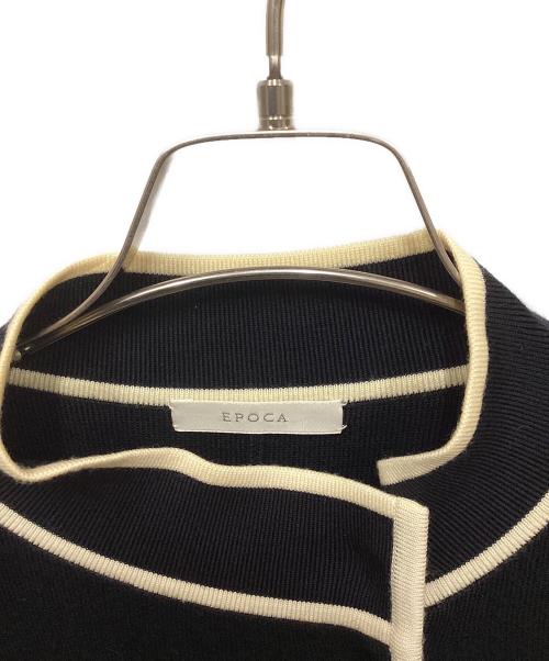 EPOCA（エポカ）EPOCA (エポカ) パイピングニットコート ブラック×ホワイト サイズ:40の古着・服飾アイテム