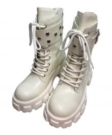 lost in echo（ロスト イン エコー）の古着「レースアップブーツ」｜ホワイト