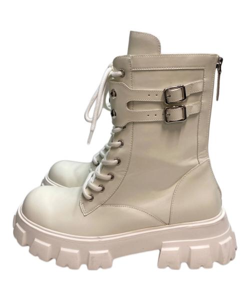 lost in echo（ロスト イン エコー）lost in echo (ロスト イン エコー) レースアップブーツ ホワイト サイズ:24.5cmの古着・服飾アイテム