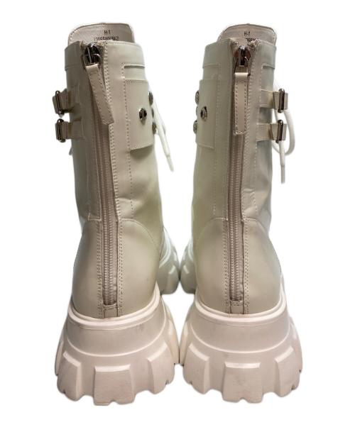 lost in echo（ロスト イン エコー）lost in echo (ロスト イン エコー) レースアップブーツ ホワイト サイズ:24.5cmの古着・服飾アイテム