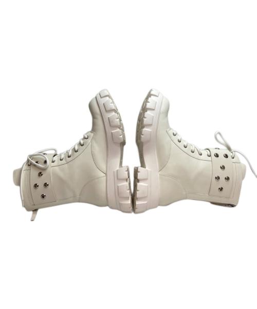 lost in echo（ロスト イン エコー）lost in echo (ロスト イン エコー) レースアップブーツ ホワイト サイズ:24.5cmの古着・服飾アイテム