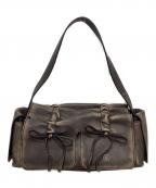 Acne studiosアクネ ストゥディオス）の古着「ユーズド加工マルチポケットバッグ」｜ブラウン