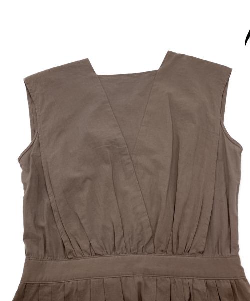 SINME（シンメ）SINME (シンメ) スクエアネックワンピース ブラウン サイズ:Sの古着・服飾アイテム