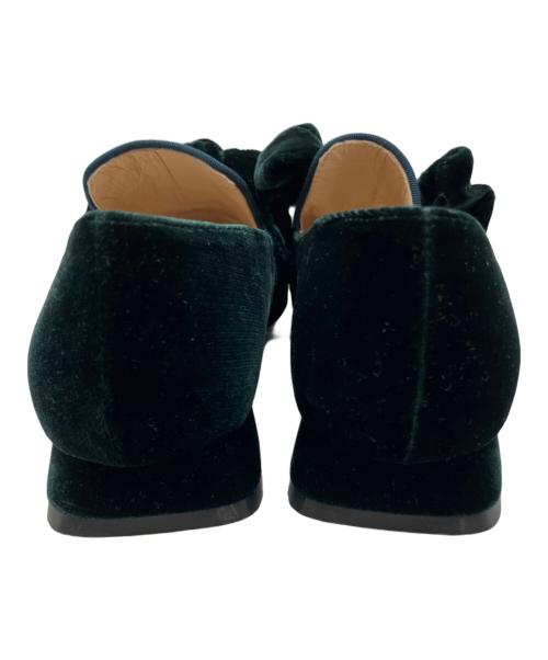 MODE ET JACOMO（モード・エ・ジャコモ）MODE ET JACOMO (モード・エ・ジャコモ) ベルベットリボンローファー グリーン サイズ:23㎝の古着・服飾アイテム