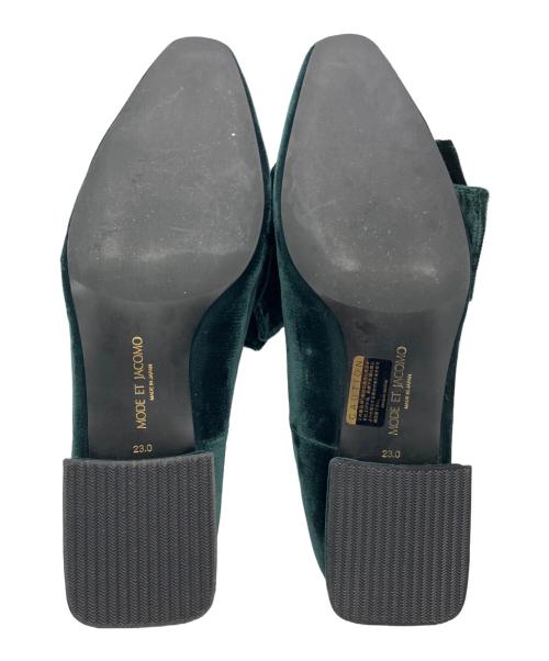 MODE ET JACOMO（モード・エ・ジャコモ）MODE ET JACOMO (モード・エ・ジャコモ) ベルベットリボンローファー グリーン サイズ:23㎝の古着・服飾アイテム