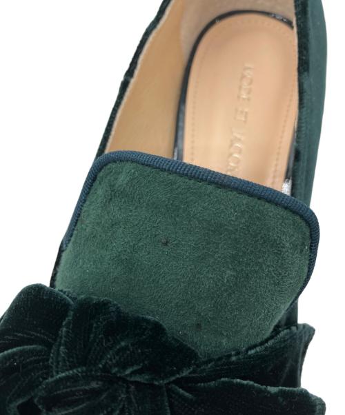 MODE ET JACOMO（モード・エ・ジャコモ）MODE ET JACOMO (モード・エ・ジャコモ) ベルベットリボンローファー グリーン サイズ:23㎝の古着・服飾アイテム