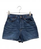 Chloeクロエ）の古着「ロゴ刺繍デニムショートパンツ」｜ブルー