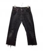 LEVI'Sリーバイス）の古着「デニムパンツ  裾カットオフ フランス製」｜ブラック