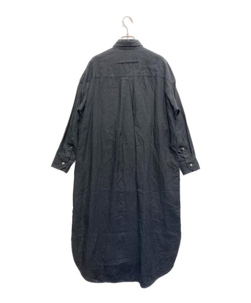 ticca（ティッカ）ticca (ティッカ) HERDMANS リネン ワークシャツワンピース ブラック サイズ:FREEの古着・服飾アイテム