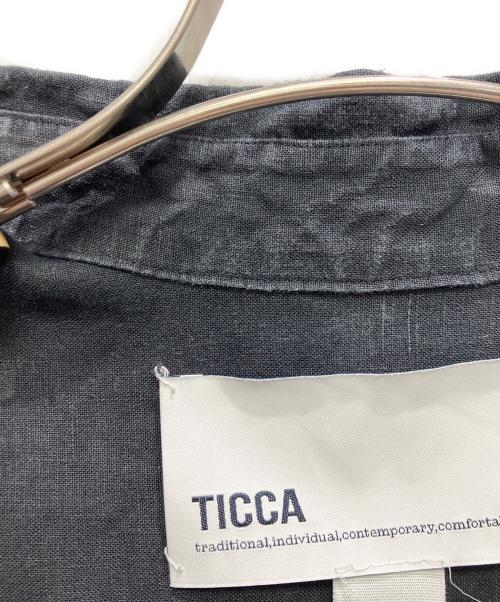ticca（ティッカ）ticca (ティッカ) HERDMANS リネン ワークシャツワンピース ブラック サイズ:FREEの古着・服飾アイテム