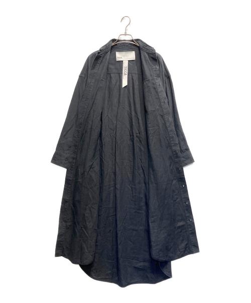 ticca（ティッカ）ticca (ティッカ) HERDMANS リネン ワークシャツワンピース ブラック サイズ:FREEの古着・服飾アイテム