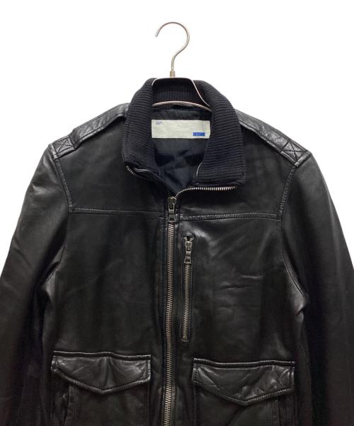 DENIME（ドゥニーム）DENIME (ドゥニーム) レザーブルゾン ブラック サイズ:38の古着・服飾アイテム