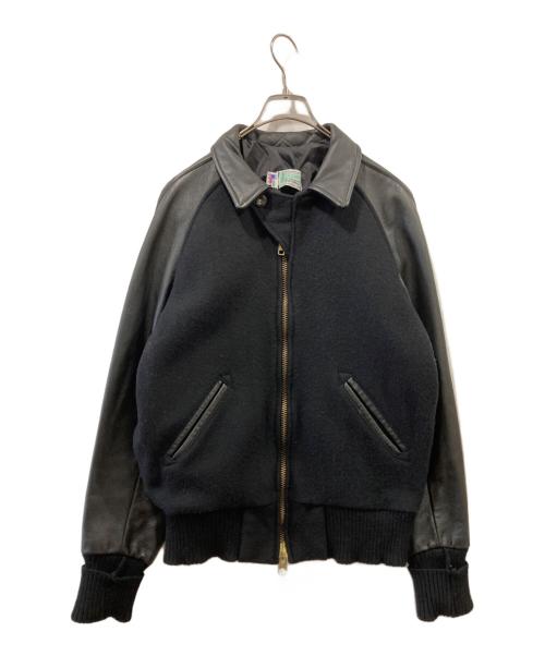 octonek（オクトネック）Octonek (オクトネック) レザー切替ブルゾン ブラック サイズ:38、14の古着・服飾アイテム