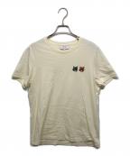 maison kitsuneメゾンキツネ）の古着「DOUBLE BOLD FOX HEAD REGULAR TEE-SHIRT」｜ベージュ