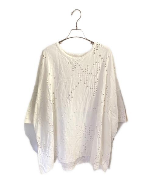 Y's（ワイズ）Y's (ワイズ) COTTON JERSEY HOLE DESIGN BIG T ホワイト サイズ:2の古着・服飾アイテム
