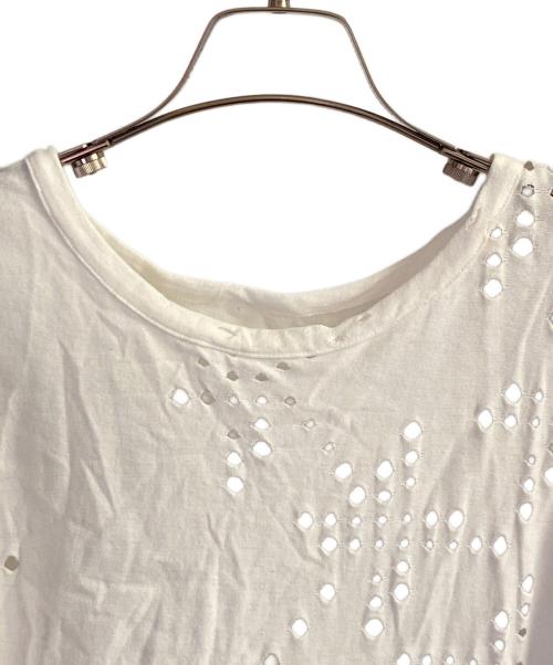Y's（ワイズ）Y's (ワイズ) COTTON JERSEY HOLE DESIGN BIG T ホワイト サイズ:2の古着・服飾アイテム
