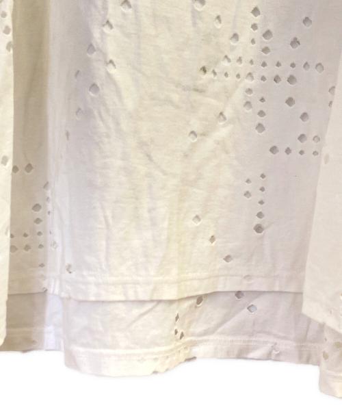 Y's（ワイズ）Y's (ワイズ) COTTON JERSEY HOLE DESIGN BIG T ホワイト サイズ:2の古着・服飾アイテム