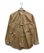Engineered Garments×charcoalエンジニアドガーメンツ×チャコール）の古着「EG Banded Collar Shirt PIMA」｜ベージュ
