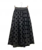 THREE SQUAREスリースクエア）の古着「リバーシブルグランドットスカート」｜ブラック