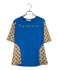 MARINE SERRE WHITE LINE（マリーンセル ホワイトライン）の古着「ムーンパネルグラフィックTシャツ」｜ブルー×ベージュ
