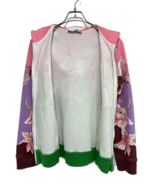 VALENTINO（ヴァレンティノ）VALENTINO (ヴァレンティノ) フラワープリントジップパーカー ピンク×グリーン サイズ:XSの古着・服飾アイテム