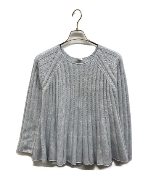 HERMES（エルメス）HERMES (エルメス) カシミヤフレアニット ライトブルー サイズ:36の古着・服飾アイテム