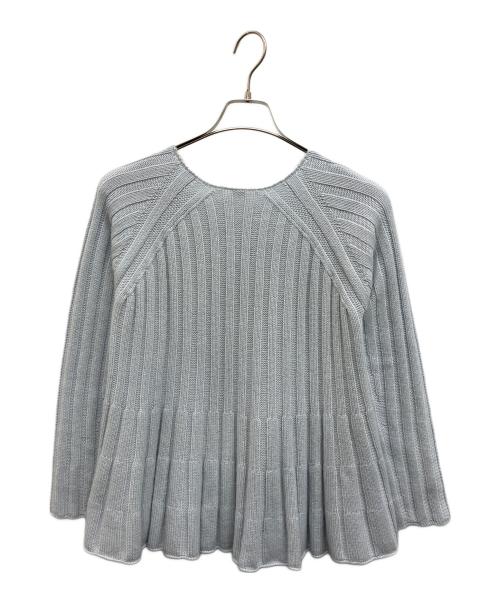 HERMES（エルメス）HERMES (エルメス) カシミヤフレアニット ライトブルー サイズ:36の古着・服飾アイテム
