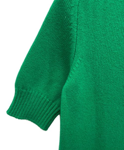 HERMES（エルメス）HERMES (エルメス) カシミヤショートスリーブニットワンピース グリーン サイズ:40の古着・服飾アイテム