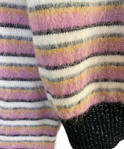 CHANEL（シャネル）CHANEL (シャネル) ボーダー アルパカ混 プルオーバー ニット  ピンク×ブラック サイズ:36の古着・服飾アイテム