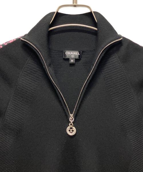 CHANEL（シャネル）CHANEL (シャネル) ハーフジップニット ブラック サイズ:36の古着・服飾アイテム