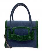 MIU MIUミュウミュウ）の古着「2WAYバッグ」｜インディゴ×グリーン