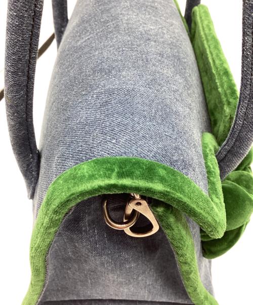 MIU MIU（ミュウミュウ）MIU MIU (ミュウミュウ) 2WAYバッグ インディゴ×グリーンの古着・服飾アイテム