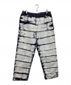 stussyステューシー）の古着「タイダイ イージーパンツ」｜ホワイト×ネイビー
